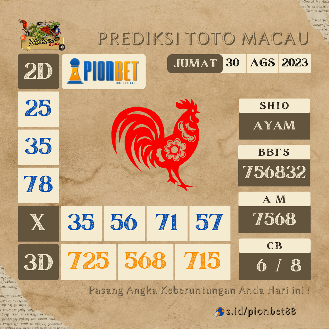 PREDIKSI TOTO MACAU | JUMAT, 30 Agustus 2024